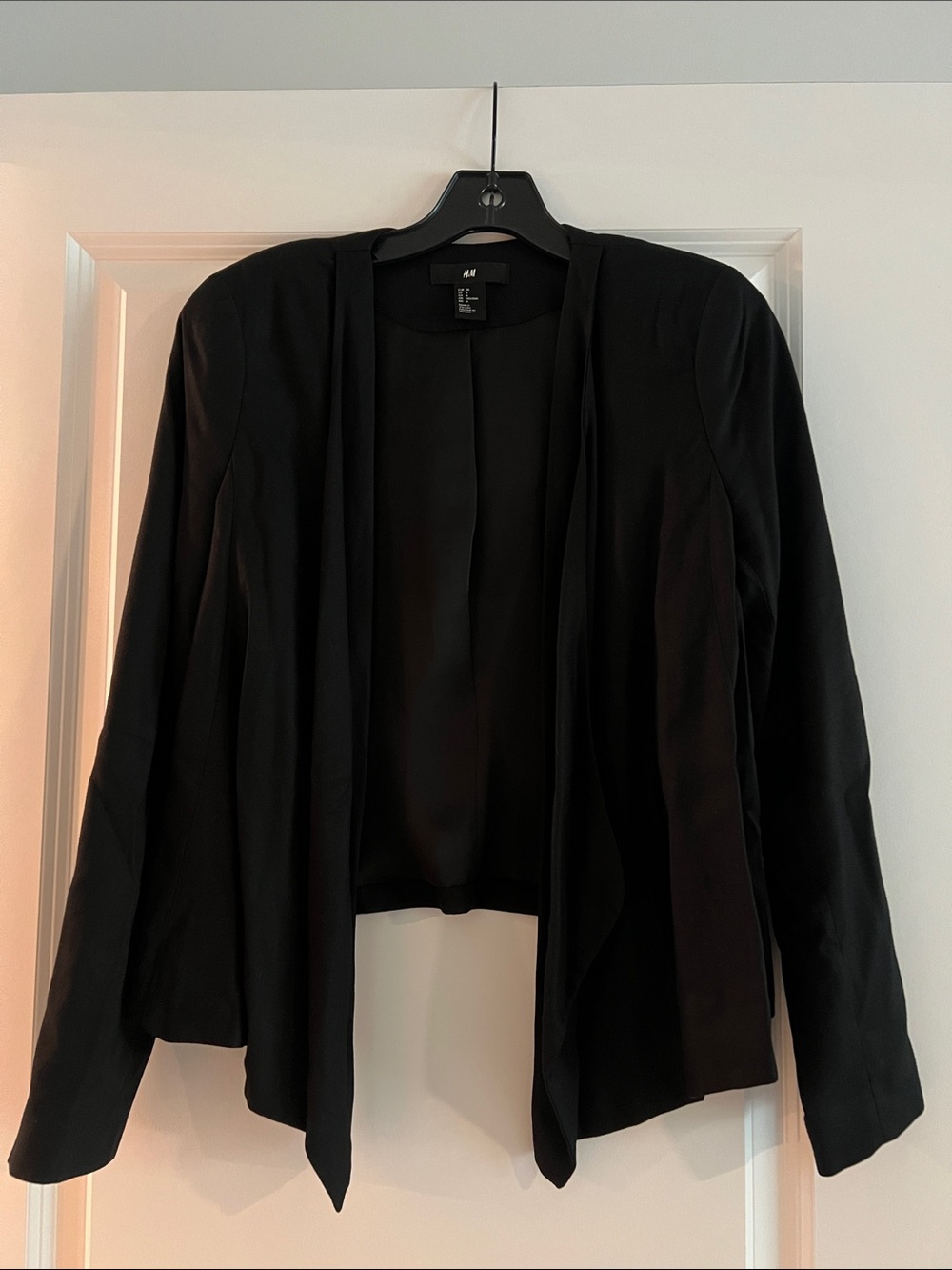 H&M Black Open Drape Blazer
